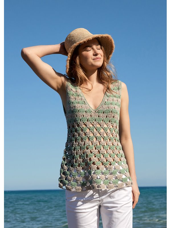 Lana Grossa TOP IN AJOUR- UND STÄBCHENMUSTER Gioia