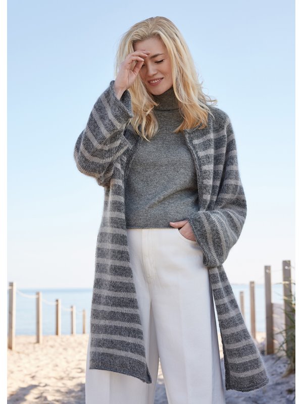 Lana Grossa TOP DOWN STREIFENJACKE Merino Superiore & Silkhair