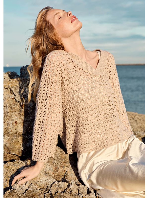 Lana Grossa PULLOVER IM BLUME DES LEBENS-MUSTER Ecopuno
