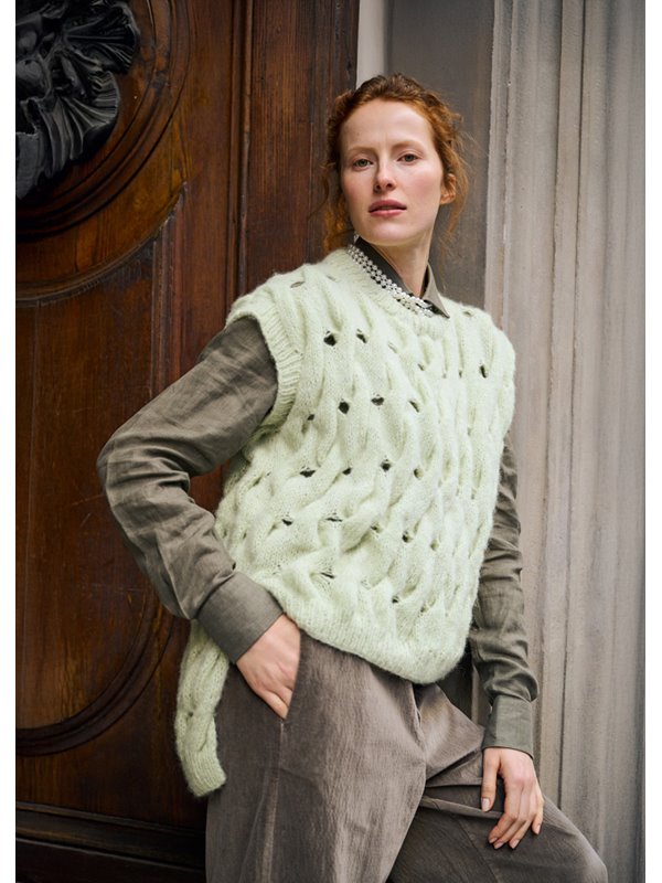 Lana Grossa ZOPFMUSTER-PULLUNDER Nebbia