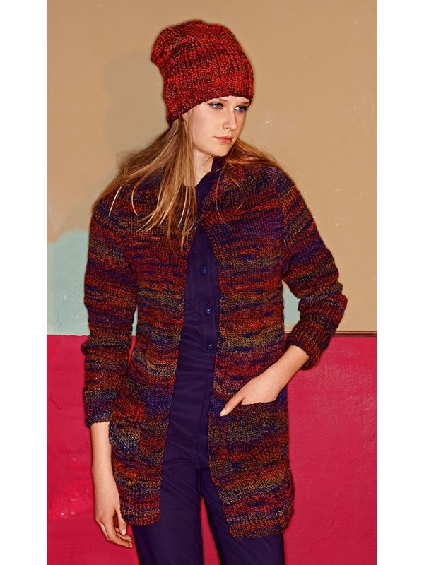 Lana Grossa MÜTZE GLATT RECHTS MIT RIPPENBUND Twist