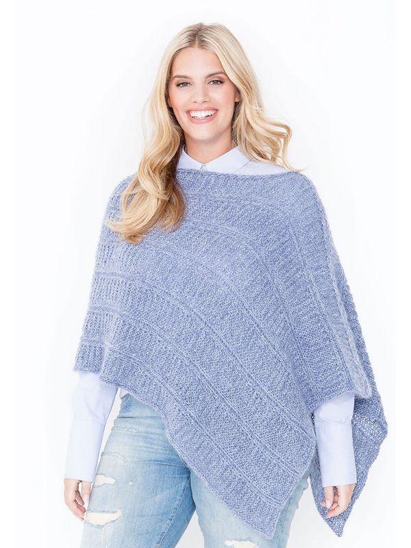 Lana Grossa PONCHO/TUCH IM QUERRIPPEN-PATENTMUSTER Lace Seta/Silkhair Paillettes