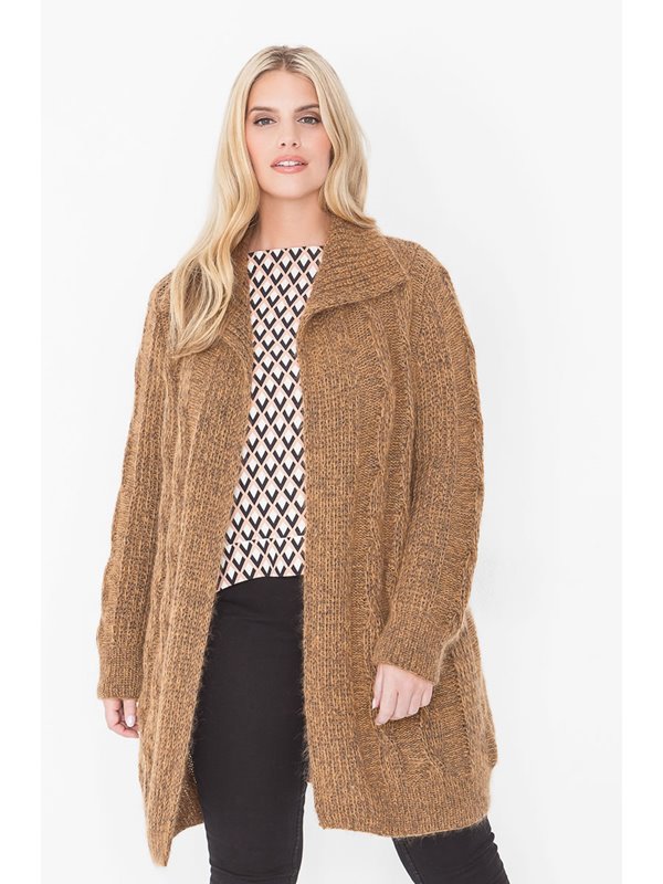 Lana Grossa CARDIGAN MIT HALBPATENTZÖPFEN Cool Wool Melange/Silkhair