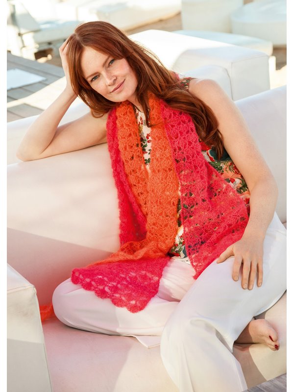 Lana Grossa SCHALS IM MUSCHELMUSTER Silkhair