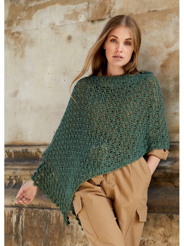 Lana Grossa PONCHO Lace Seta Mulberry