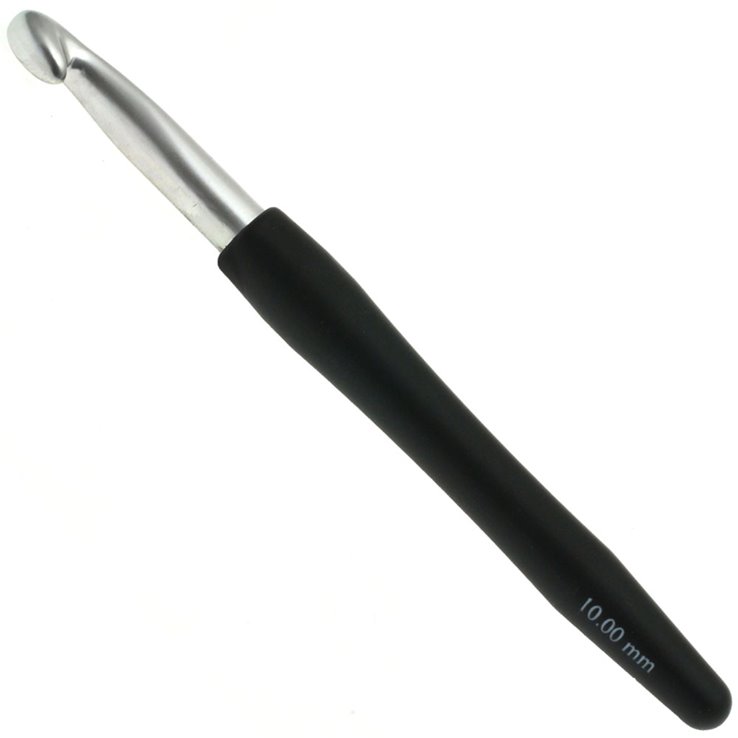 Lana Grossa Wollhäkelnadel mit Soft-Griff (Aluminium) St.10,0