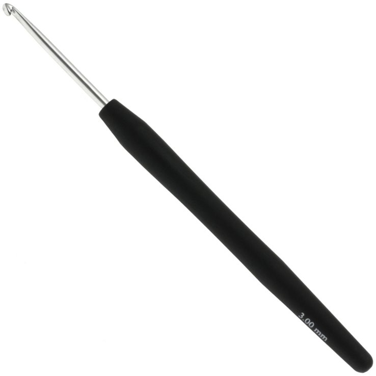 Lana Grossa Wollhäkelnadel mit Soft-Griff (Aluminium) St. 3,0