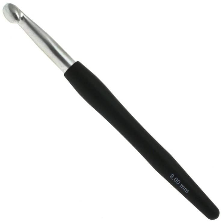 Lana Grossa Wollhäkelnadel mit Soft-Griff (Aluminium) St. 8,0