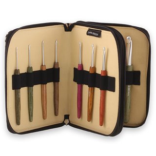 Lana Grossa  Wollhäkelnadel-Set Alu mit Holzgriff Design-Holz Signal