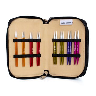 Lana Grossa  Nadel-Set (kurz) Aluminium Rainbow