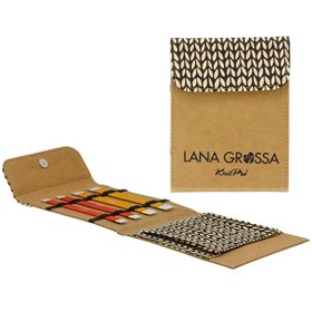 Lana Grossa  Strumpfstricknadel-Set Aluminium Rainbow 15cm (Braun)