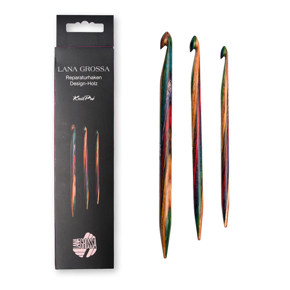 Lana Grossa Reparaturhaken-Set Design-Holz
