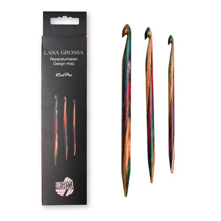 Lana Grossa Reparaturhaken-Set Design-Holz