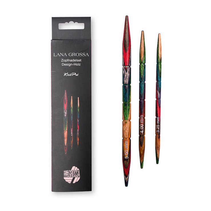 Lana Grossa Zopfnadel-Set Design-Holz