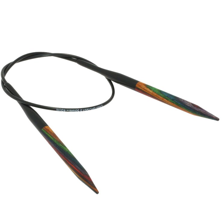 Lana Grossa Rundstricknadel Design-Holz Multicolor St. 5,5/ 40cm