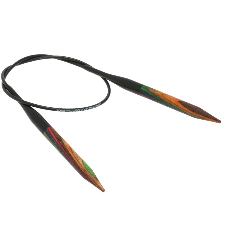 Lana Grossa Rundstricknadel Design-Holz Multicolor St. 6,0/ 40cm