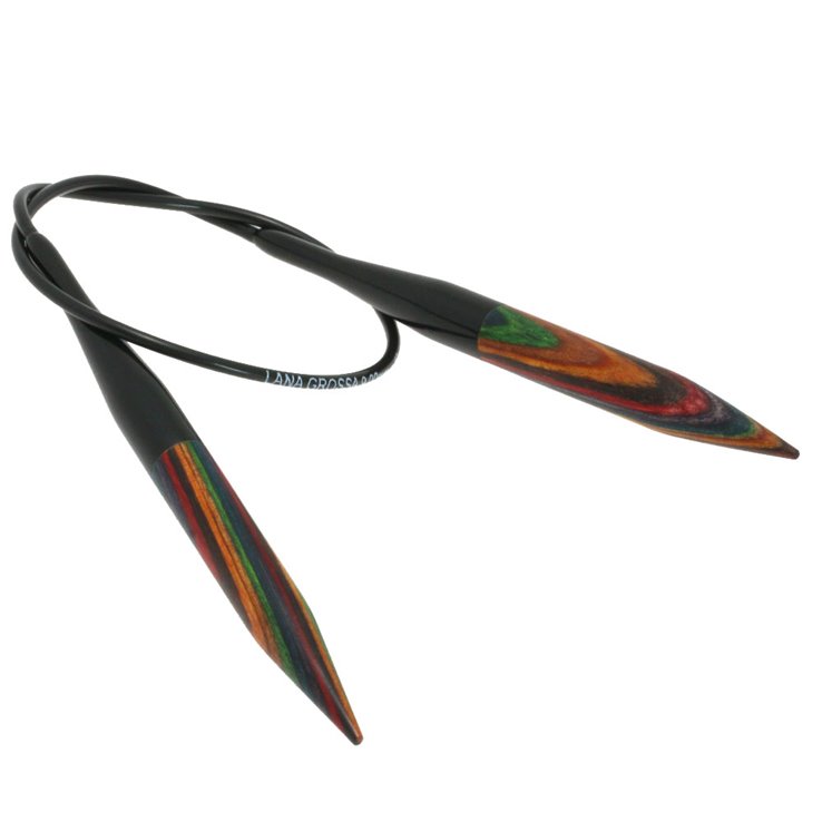 Lana Grossa Rundstricknadel Design-Holz Multicolor St. 9,0/ 40cm