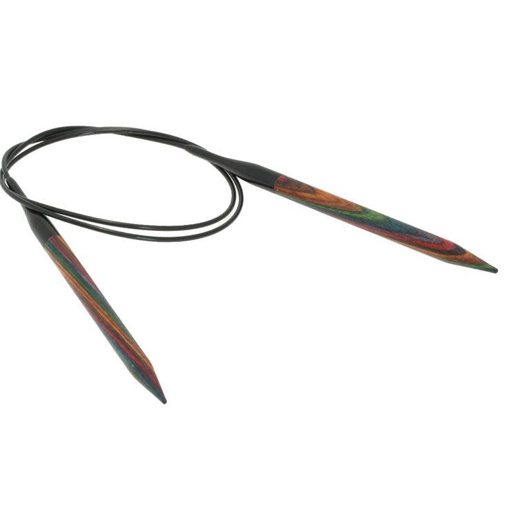 Lana Grossa Rundstricknadel Design-Holz Multicolor St. 7,0/ 80cm